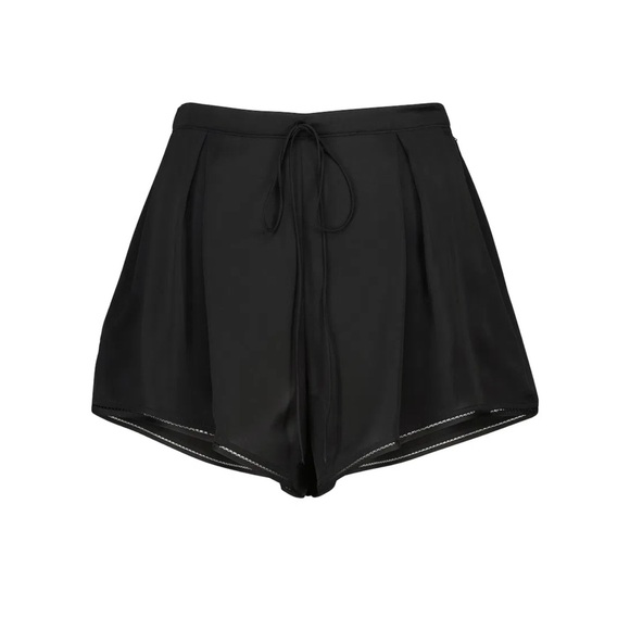 Saint Laurent Pleated Silk Satin Shorts - Picture 1 of 9